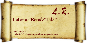 Lehner Renátó névjegykártya